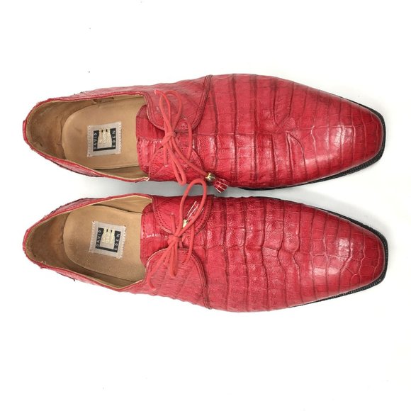 David Eden Oxfords Shoe Size 14 Red Full Alligator